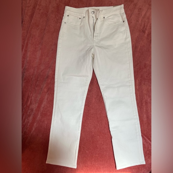 Madewell High-Rise Slim Boyjean - White - Picture 3 of 6